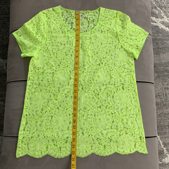 Madewell NWOT Neon Lace Tee/Top size M - Picture 6 of 8
